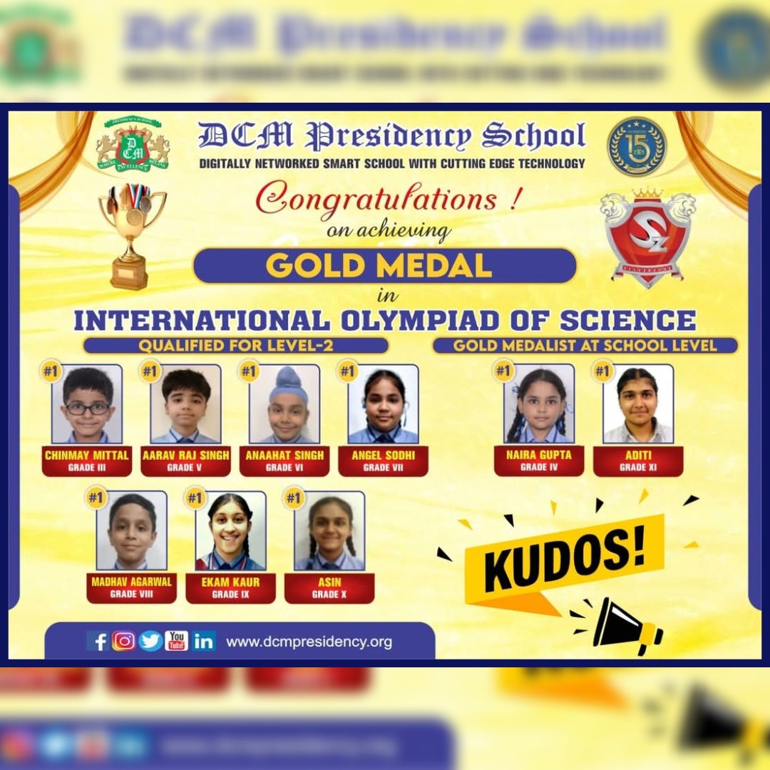 DCMPresidency's tweet image. Congratulations to the Gold,Silver and Bronze medal winners of Silverzone International Olympiad of Science.
Well done students !!
#bestschoolinludhiana #DCMP #olympiadchallenge
#matholympiad