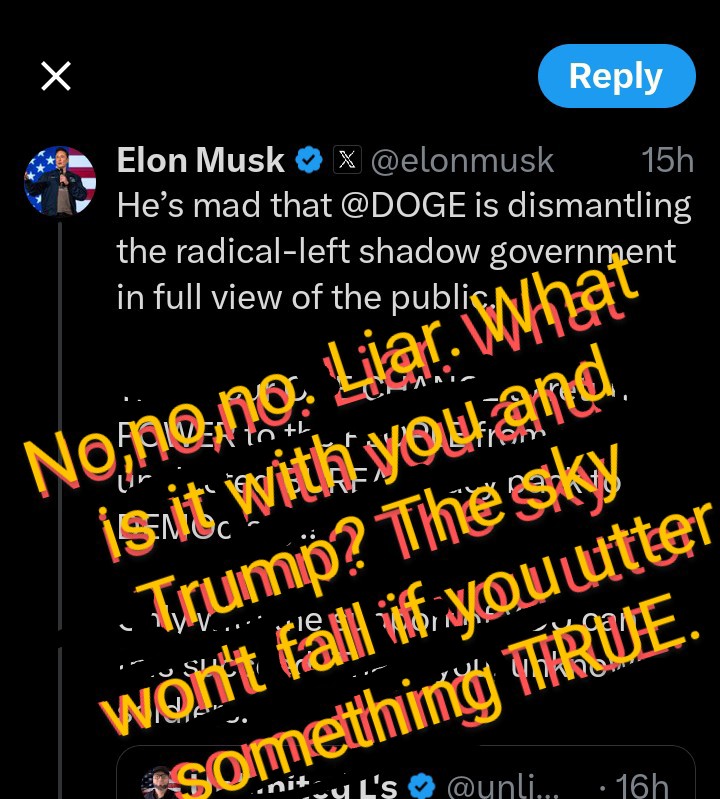jillispissed's tweet photo. Way to project, Mr Musk! Your words describe your and Trump's secret little group of anti-Constitution, uber-wealthy, law ignorers, who are hellbent on never having to see or hear or help or give one thought to any of the non-rich nobodies that you feel should just do the work you assign, and be invisible to you.