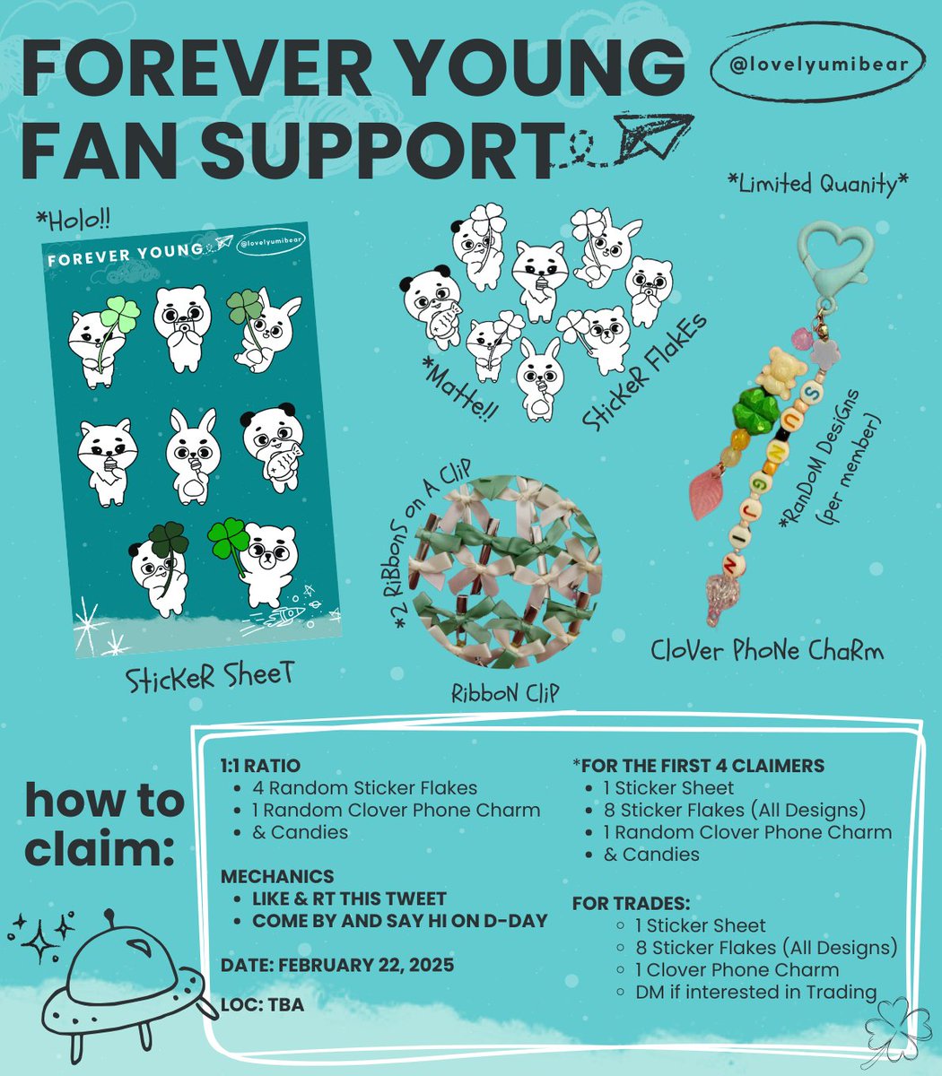 lovelyumibear's tweet photo. 🍀 DAY6 FOREVER YOUNG IN MANILA FANSUPPORT 🍀

📆 Feb 22
📭 ARANETA COLISEUM; Exact location TBA

🩷 RT + Like
🩵 Find us on D-DAY and say hi 👋
💌 1:1 — Limited quantities

🪧 not required to follow 🪧

#DAY6
#DAY6_3RD_WORLDTOUR_Manila
#DAY6inManila https://t.co/Vlv3zvzUlf