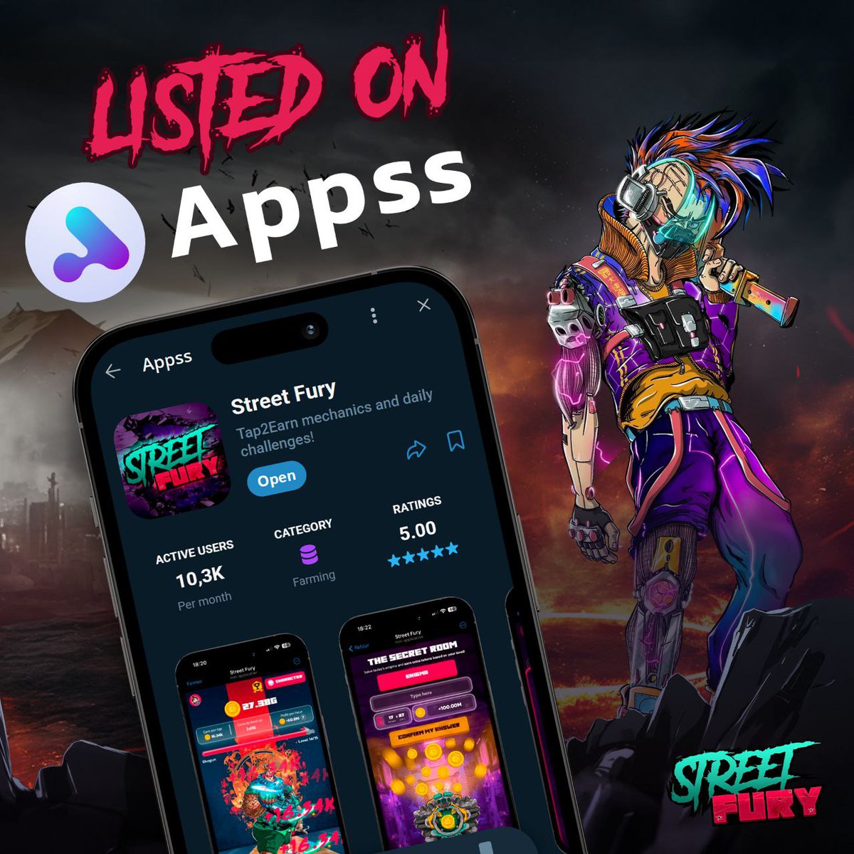 StreetFuryGame's tweet photo. 🚨 BIG NEWS! 
🚀 Street Fury just hit Appss

Street Fury is now listed on Appss, the ultimate Telegram marketplace for Mini Apps, Bots & Communities! 🎮✨

🔎 Discover us on Appss: https://t.co/3isxamAeKN

Your next favorite Telegram game is just a click away!