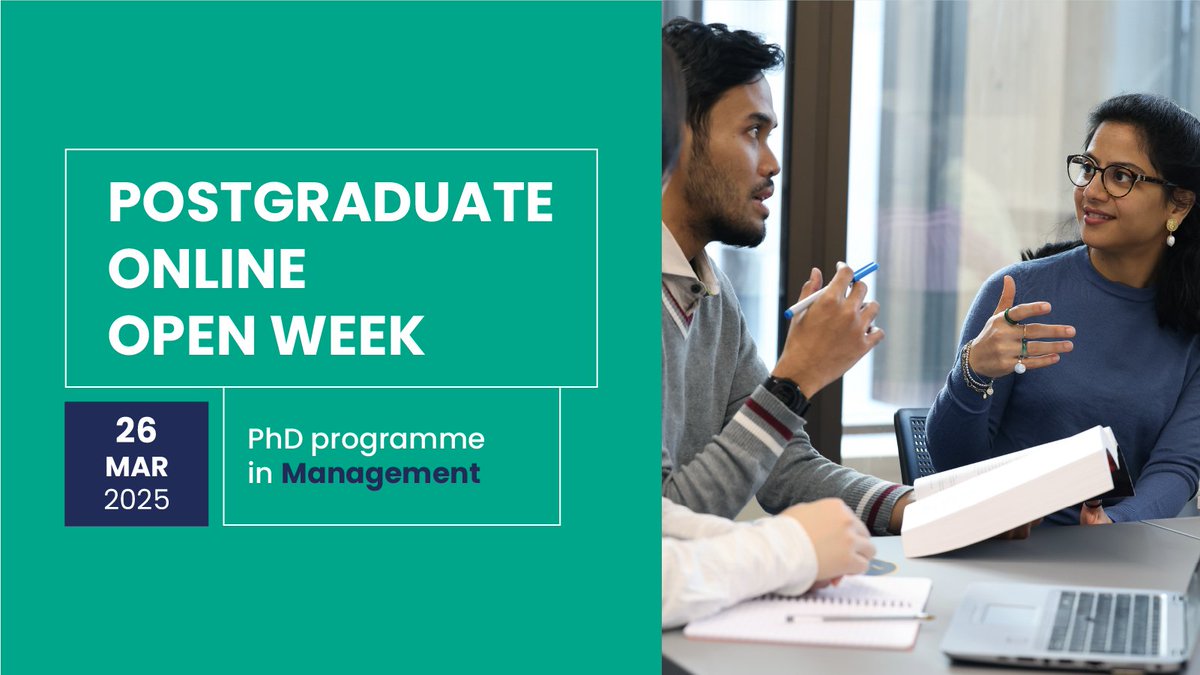 University of Liverpool Management School Research (@ulms_research) on Twitter photo Join our PG #OpenWeek webinar to find out more about our specialist #Management #PhD programme, and discover the exciting research and funding opportunities at <a href="/UoLManSchool/">UoL Management School</a>
🔵 Wed 26 Mar
🕛 1pm (UK time)
Register now shorturl.at/ekTIT
#PhDresearch #PhDstudentship Join our PG #OpenWeek webinar to find out more about our specialist #Management #PhD programme, and discover the exciting research and funding opportunities at <a href="/UoLManSchool/">UoL Management School</a>
🔵 Wed 26 Mar
🕛 1pm (UK time)
Register now shorturl.at/ekTIT
#PhDresearch #PhDstudentship