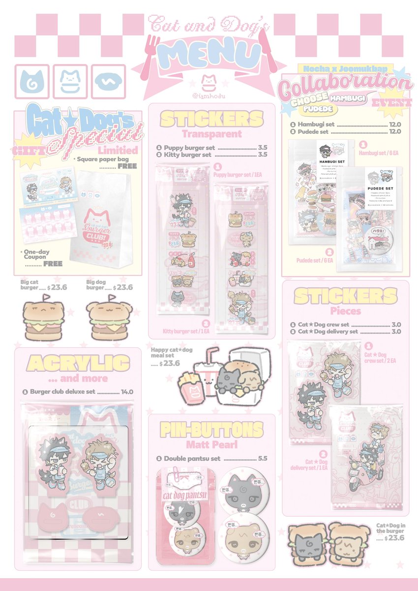 iamhodu's tweet image. #RT추첨 한분께 아크릴 제외 굿즈 전종 증정 .ᐟ.ᐟ

╱◥█████◣ .•✰.*•. 게10
🍔𝗖𝗮𝘁 𝗮𝗻𝗱 𝗗𝗼𝗴'𝘀
𝓑𝓾𝓻𝓰𝓮𝓻 🄲🄻🅄🄱
◡◡◡◡◡୨♡୧◡◡◡◡◡

∑∑ 𝙂𝙧𝙖𝙣𝙙 𝙊𝙥𝙚𝙣!
/ᐠ ๑̀ ‸ ๑́マ ෆ ૮ ⩌  ̫ ⩌.ა

🅾🅿🅴🅽     𝟭𝟭:𝟬𝟬
🅲🅻🅾🆂🅴  𝟭𝟰:𝟯𝟬