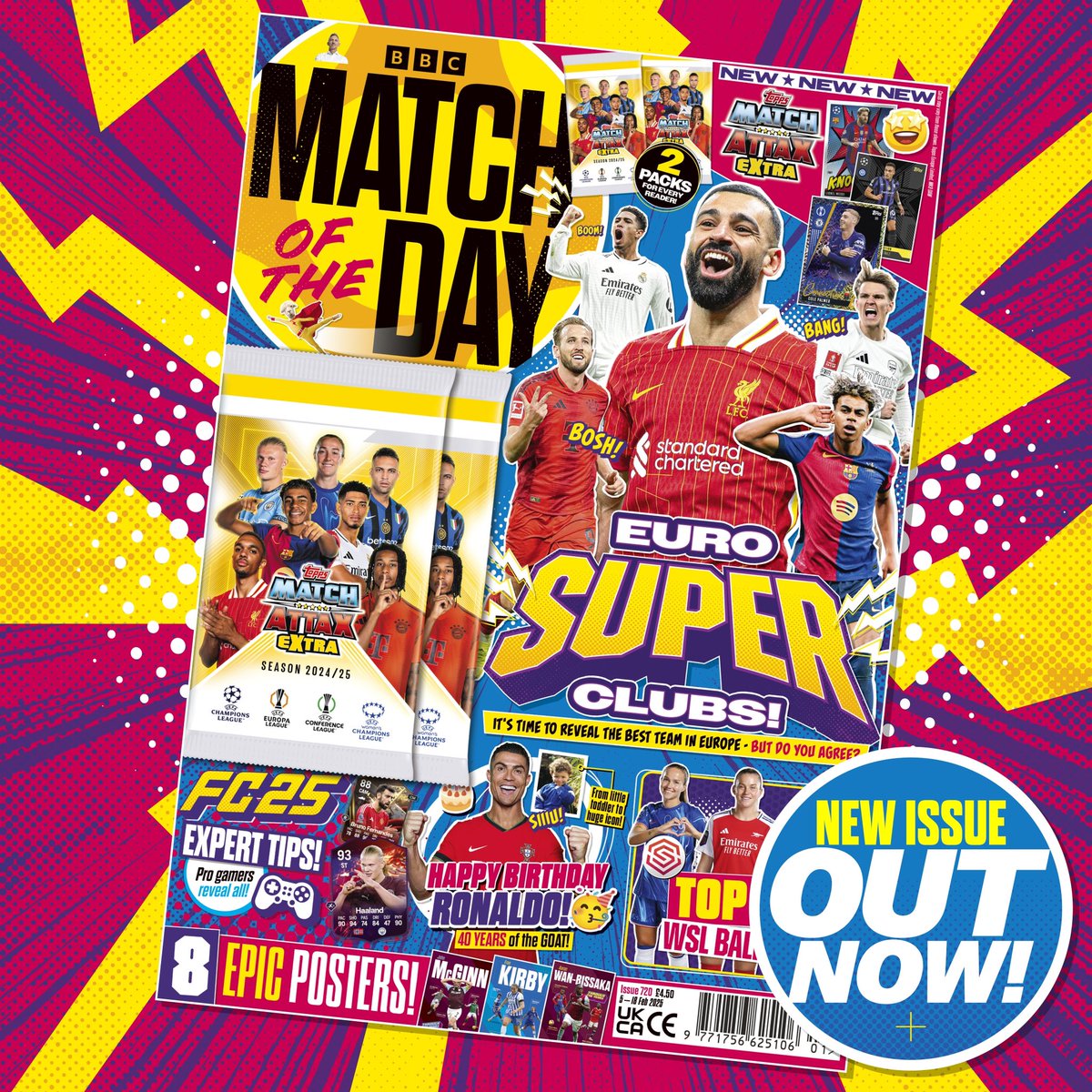 BBC Match of the Day mag (@motdmag) on Twitter photo 💪🦸♂️ 𝑬𝑼𝑹𝑶 𝑺𝑼𝑷𝑬𝑹 𝑪𝑳𝑼𝑩𝑺!🦸♂️💪
⬇️ Inside our new issue…
🔥 <a href="/ToppsMatchAttax/">Topps Match Attax</a> Extra cards!
🤩 Massive Dream Team battle!
👏 Top 50 WSL ballers!
🎮 Expert #FC25 tips!
➕ Plus heaps of LOLs, quizzes and more!
🦸♂️ OUT NOW! 🦸♂️ 💪🦸♂️ 𝑬𝑼𝑹𝑶 𝑺𝑼𝑷𝑬𝑹 𝑪𝑳𝑼𝑩𝑺!🦸♂️💪
⬇️ Inside our new issue…
🔥 <a href="/ToppsMatchAttax/">Topps Match Attax</a> Extra cards!
🤩 Massive Dream Team battle!
👏 Top 50 WSL ballers!
🎮 Expert #FC25 tips!
➕ Plus heaps of LOLs, quizzes and more!
🦸♂️ OUT NOW! 🦸♂️