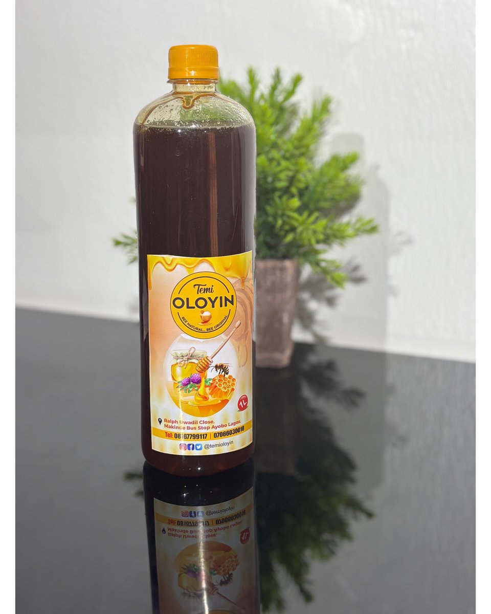 temioloyin's tweet photo. Happy new month!!! 

You can buy this 1 liter bottle of raw honey from us. 

Price is : 10,000 naira. 

Please retweet. https://t.co/Oi0W8nUpQk