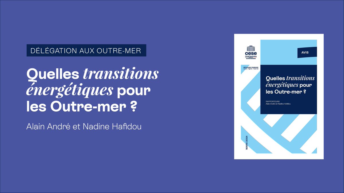 Hier, <a href="/MoeraniFrebault/">Frebault Moerani</a> a mentionné l'avis du #CESE sur les transitions énergétiques des #Outremer lors des #QAG de l'<a href="/AssembleeNat/">Assemblée nationale</a>

Il a mentionné la préconisation du CESE appelant à la mise en œuvre en Nouvelle-Calédonie &amp;  Polynésie française des tarifs réglementés financés par