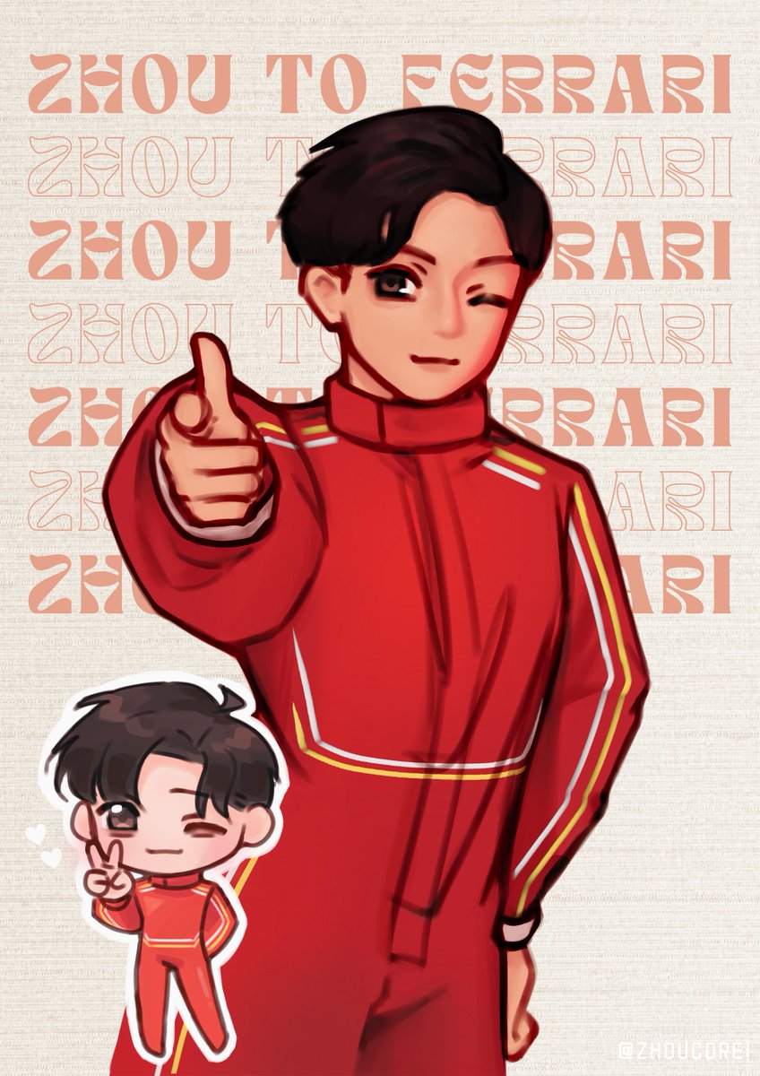 zhoucore's tweet image. ZHOU TO FERRARI!! ZHOU TO FERRARI!!!