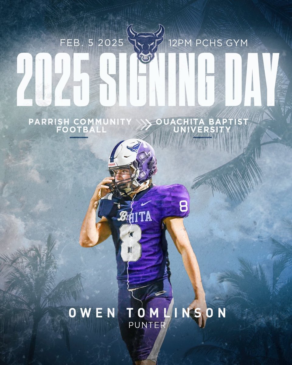 Parrish Community High School Bulls FB (@pchsbullsfb) on Twitter photo Congratulations to <a href="/owendtomlinson4/">Owen Tomlinson</a> for signing with <a href="/OuachitaFB/">Ouachita Football</a> today. You're hardwork and dedication have paid off. Congratulations to <a href="/owendtomlinson4/">Owen Tomlinson</a> for signing with <a href="/OuachitaFB/">Ouachita Football</a> today. You're hardwork and dedication have paid off.