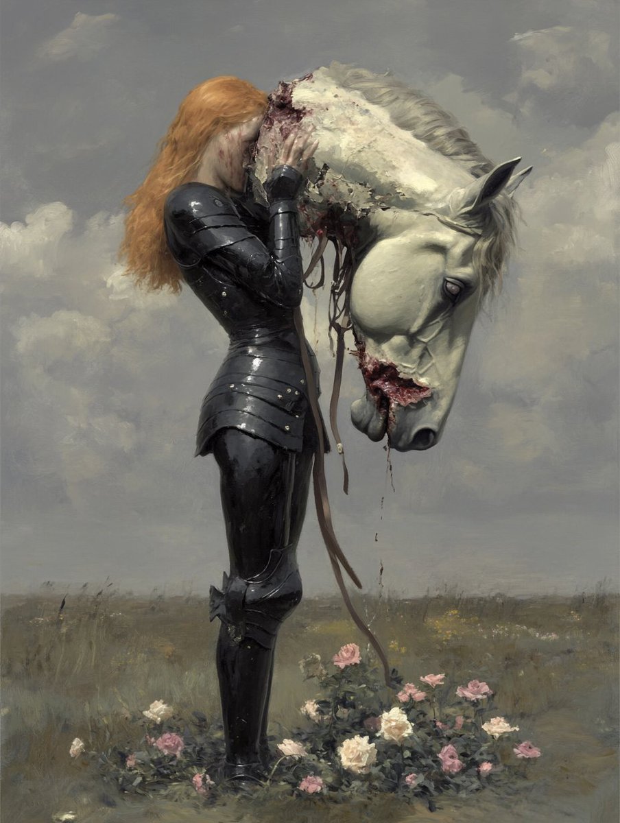 Am I then the jester Who crows his damnation with laughter?
Am I then the God Who wants to be but cannot?
Am I then the Devil, the schemer Who longs for discord?
Am I then the unconscious man Who lives his useless existence?

 [poetry inspired by this work by Hubert Auman]

"The