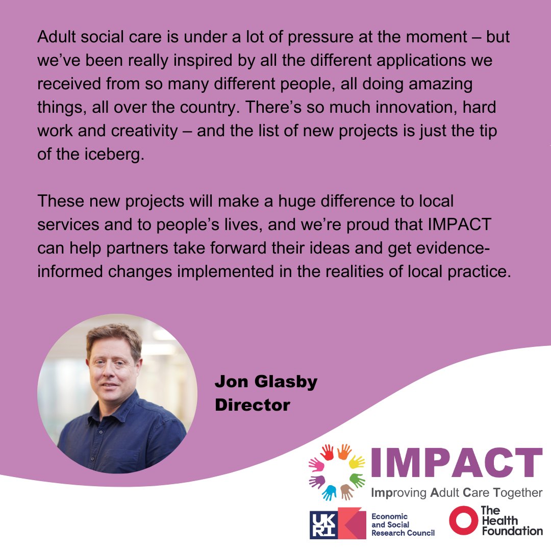 "There’s so much innovation, hard work and creativity – and the list of new projects is just the tip of the iceberg."

Our Director, <a href="/JonGlasby/">Jon Glasby</a>, was inspired by the applications we received at the end of last year, and recognises the huge difference 2025-26 IMPACT projects will