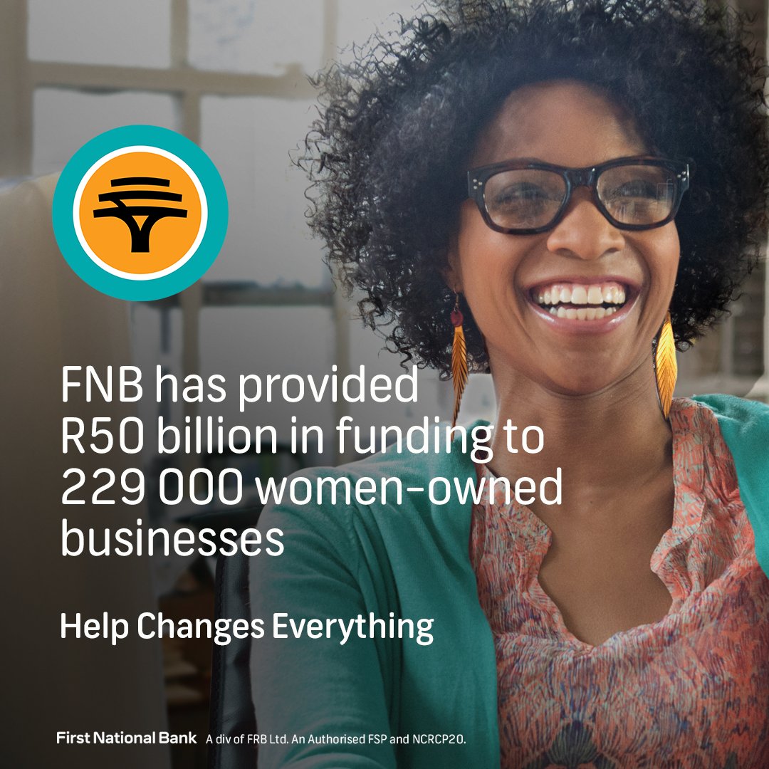 FNBSA's tweet photo. Help is believing in and enabling the power of women. With R50 billion in funding to over 229 000 women-owned businesses, FNB is breaking barriers and sparking real change. Turning their power into more opportunities #HelpChangesEverything https://t.co/uQ9relINZf