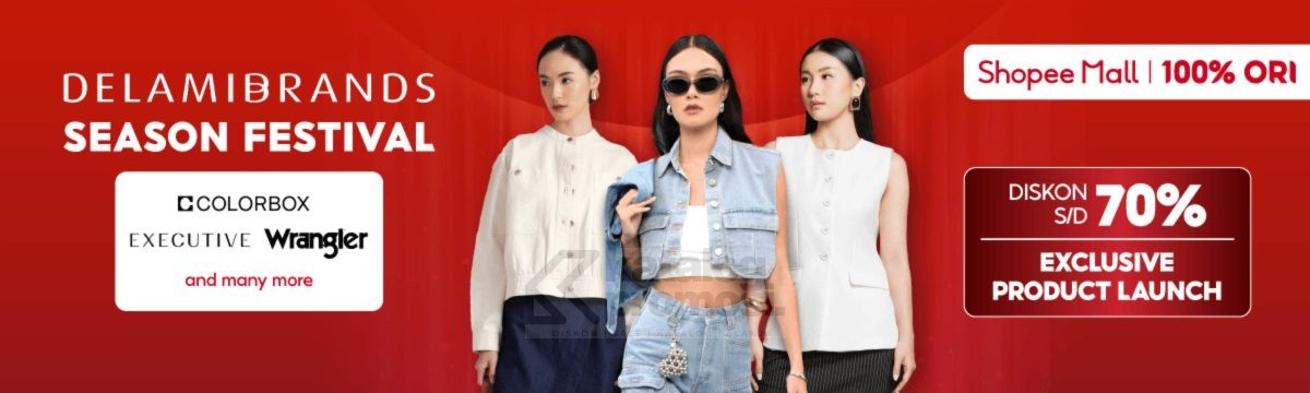 katalogpromosi's tweet image. Delamibrands Season Festival di Shopee hadir dengan promo seru! 🎉 Nikmati diskon hingga 70% untuk brand favorit dan produk eksklusif terbaru! 😍 Buruan belanja sebelum kehabisan! 🛍️👇
katalogpromosi.com/delamibrands-s…

#ShopeePromo #DelamibrandsSeasonFestival #ExclusiveLaunch #ShopeeSale