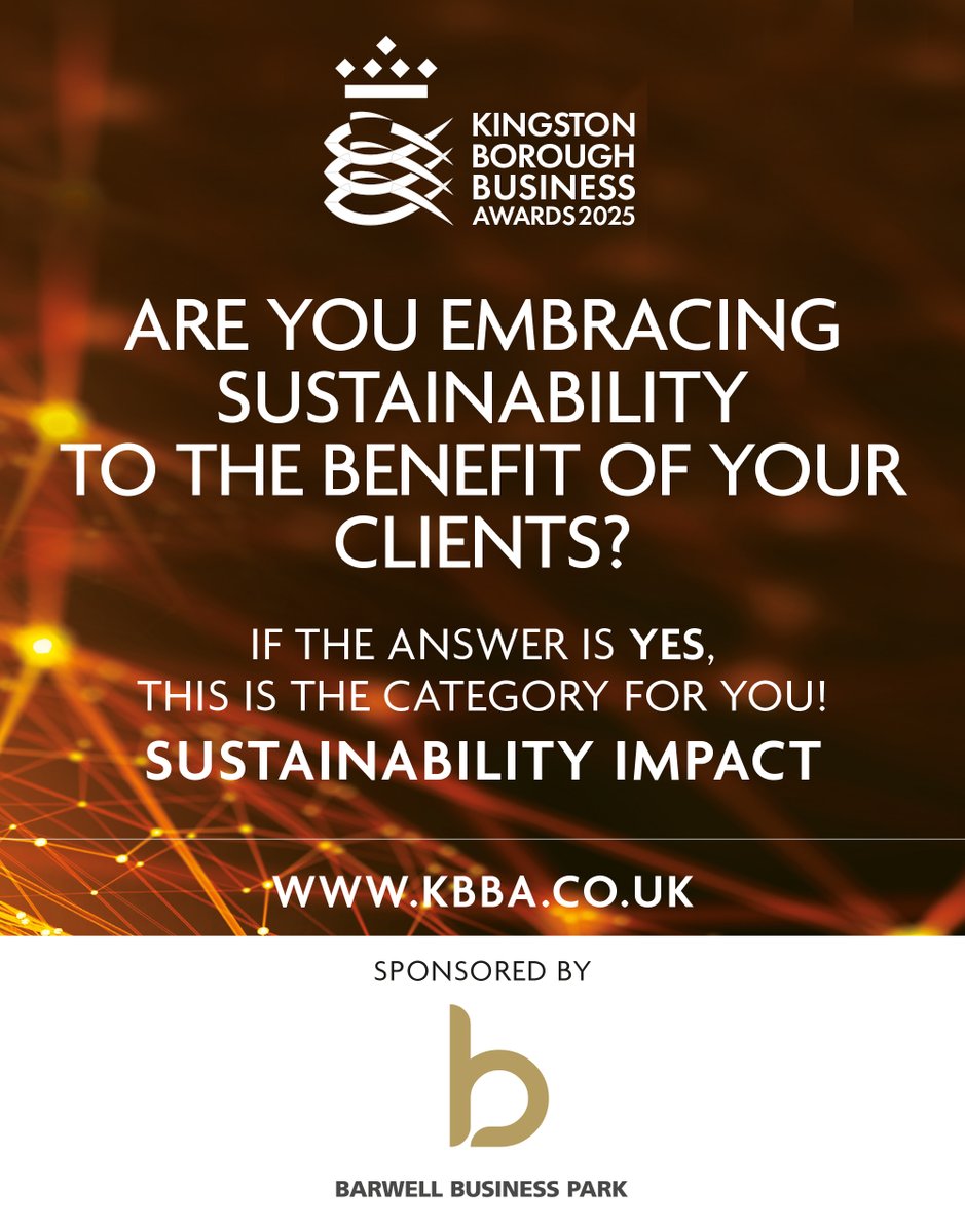 Barwell Business Park is proud to sponsor the Sustainability Impact Award at the #KBBA2025.

This is your chance to showcase how your business is making a difference for the planet while thriving in the marketplace.

📅 Deadline: 13 February
🔗 Enter now: kbba.co.uk/awards-2025/