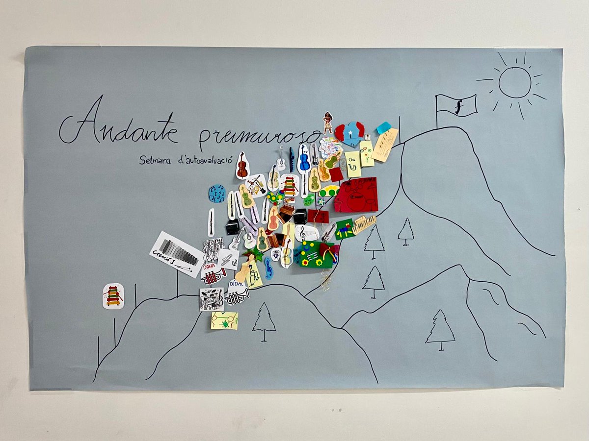Així es veu la nostra muntanya després de la Setmana d'Autoavaluacions. Tots els grups s'han posat sobre la fita que els representa en aquesta primera part del curs! Avancem, amb compromís i responsabilitat envers el nostre propi aprenentatge.💪 #elfaristol #escolademusica