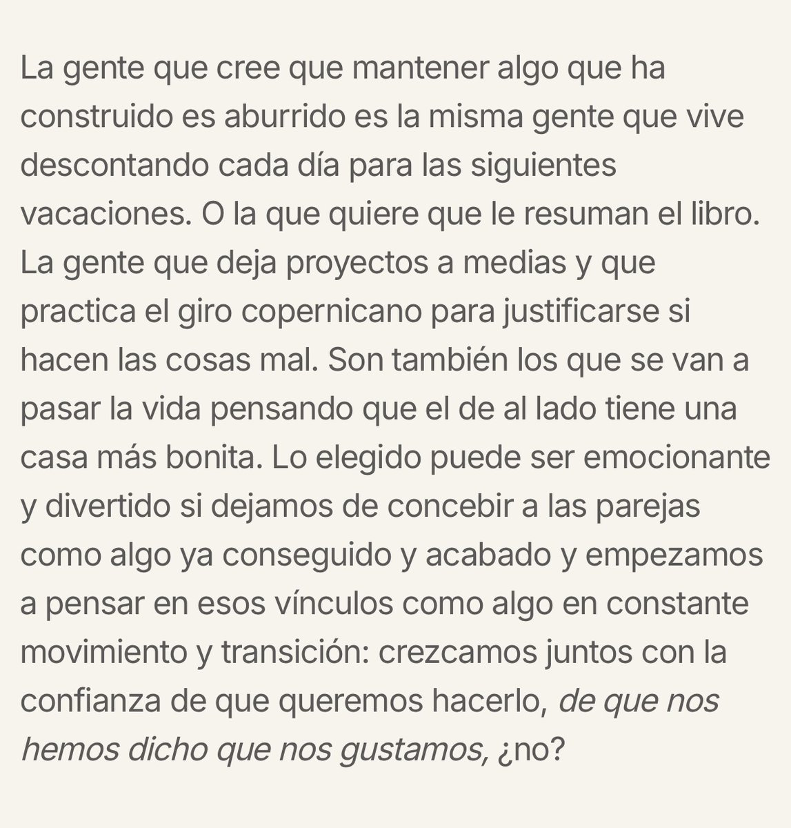 Esta semana sobre la infidelidad.
