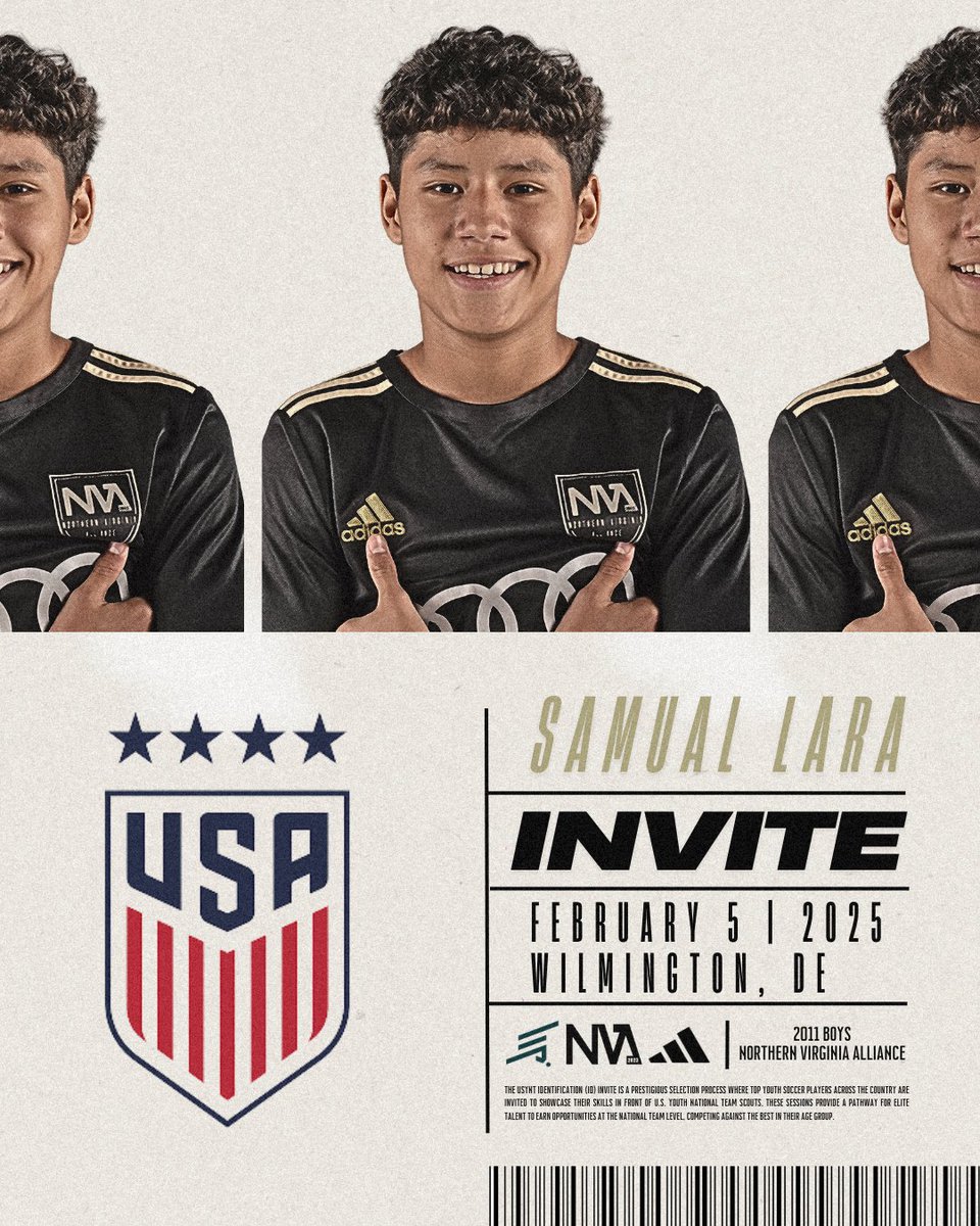 🔥 Back at it again! 🔥 Samuel Lara has earned yet another USYNT ID Invite, proving why he's one of the top talents in his age group.