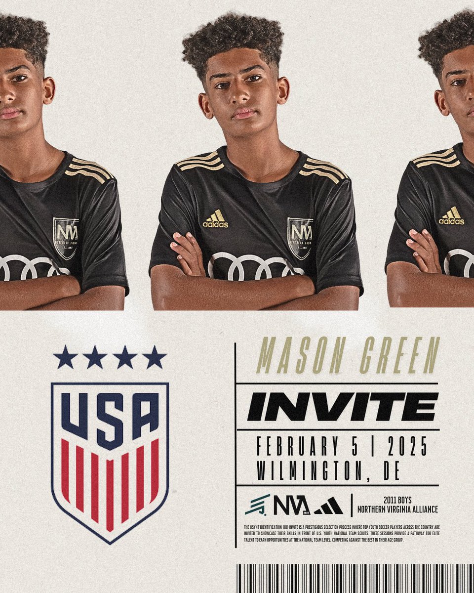 🌟 Mason Green is back for more! 🌟 Once again, Mason has earned a USYNT ID Invite, proving he’s among the best in the game.