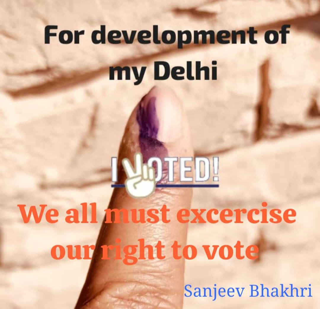 sanjeevbhakhri's tweet photo. Excercise your right to select and elect the legislative body for Delhi through the power of vote. I did it #Election2025 #votefordelhi #Feb5th #DelhiElections #DelhiAssemblyElection2025 #DelhiElections2025 #voteforsure https://t.co/yuBKN3nZmG