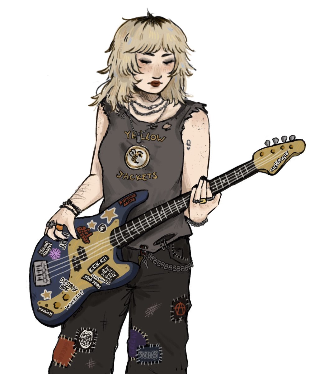 greengarlics's tweet image. Bassist Natalie!! #YellowJackets #yellowjacketsfanart #nataliescatorccio #punk #fanart (do not repost w/out permission)