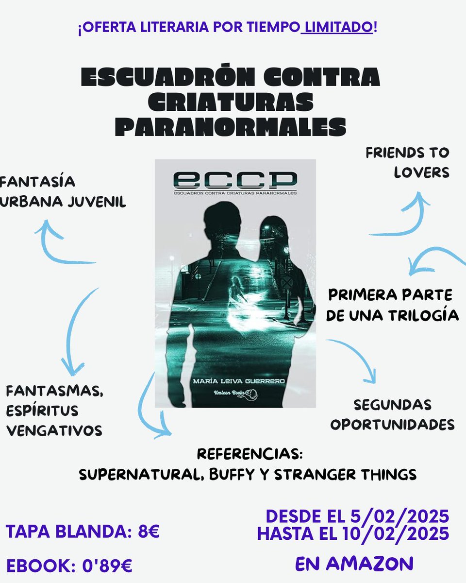 ¡NOTICIÓN LITERARIO!

¡Os traigo una súper oferta especial de mi #ECCP (Escuadrón Contra Criaturas Paranormales)!

Hasta el 10 de febrero lo tenéis disponible en Amazon a precios muy asequibles. 8€ en tapa blanda y 0'89 en ebook. 

AGRADEZCO DIFUSIÓN ❤️‍🩹

amzn.eu/d/eI7bL0I