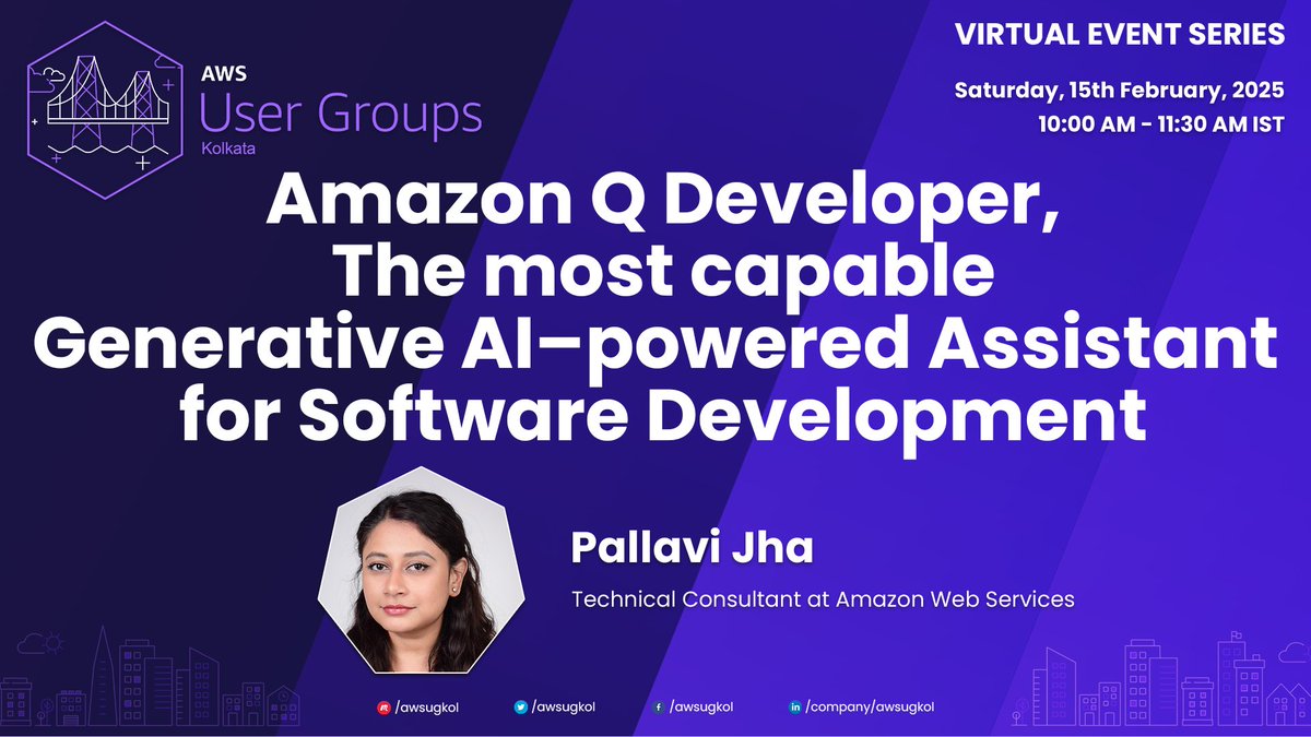AWSUGKol's tweet image. Join us for our meetup on &quot;Amazon Q Developer: The Most Capable Generative AI–Powered Assistant for Software Development!&quot;

RSVP now to secure your spot!

👉 meetup.com/awsugkol/event…

#AWS #AWSUGKol #AWSUserGroupKolkata #AmazonQDeveloper #GenerativeAI #TechMeetup #imsampro