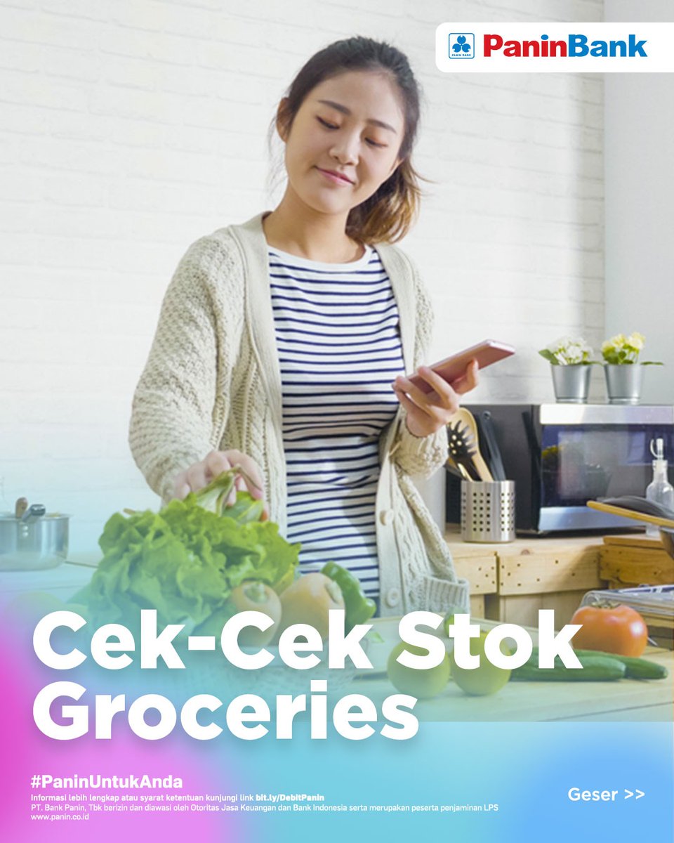 PaninBank's tweet photo. Ketika stok groceries sudah habis, saatnya belanja bulanan dengan DebitPanin yang praktis!
Bisa digunakan di semua mesin EDC, bebas biaya di Indonesia!
Simak info selengkapnya di https://t.co/hT9xU49nkS
#PaninBank #PaninUntukAnda #DebitPanin https://t.co/P2W4OrVaml