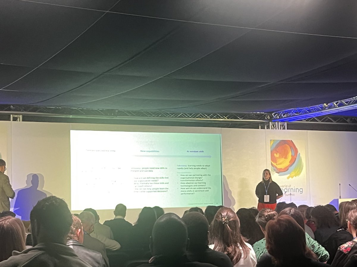 Leveraging AI to power data driven practice: 
*Contextualise learning.
Start small; consider scalability of tech; identify why before the what
*Building capabilities. short focused courses on specific skills. Promote collective intelligence 
*AI mindset shift. #WOL25