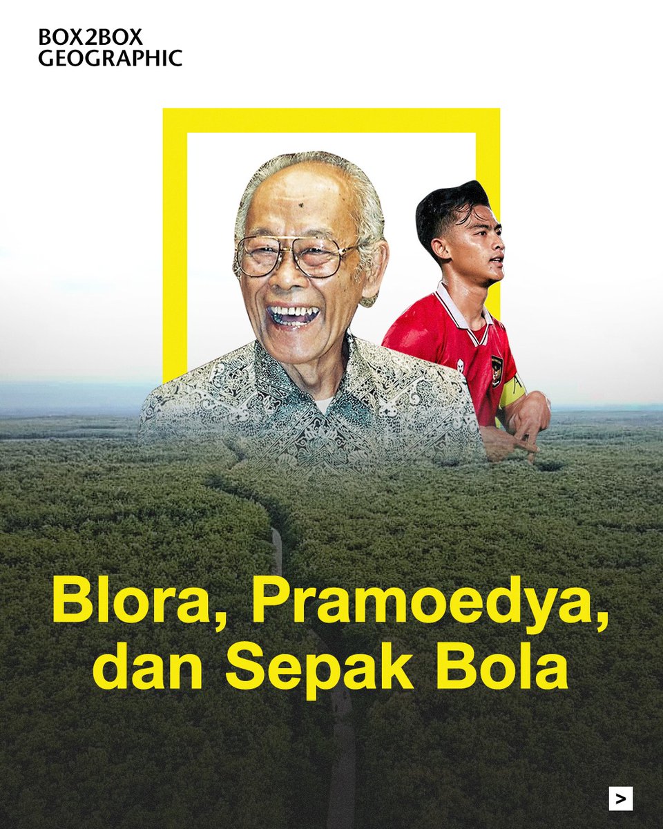 Box2BoxBola's tweet photo. SEPAK BL⚽️RA

Merayakan 100 tahun penulis besar Indonesia, Pramoedya Ananta Toer, #box2boxgeographic kali ini membahas Kota Blora. Tempat lahir Pram yang punya kisah penting dalam sejarah Indonesia.

Seperti apa kaitannya dengan sepak bola dan... Pratama Arhan? 🤔

#seabadpram https://t.co/cRC8ThxKRY