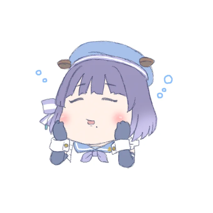 ラッコさんは自分のほっぺをもみもみします。#学園アイドルマスター#秦谷美鈴 
