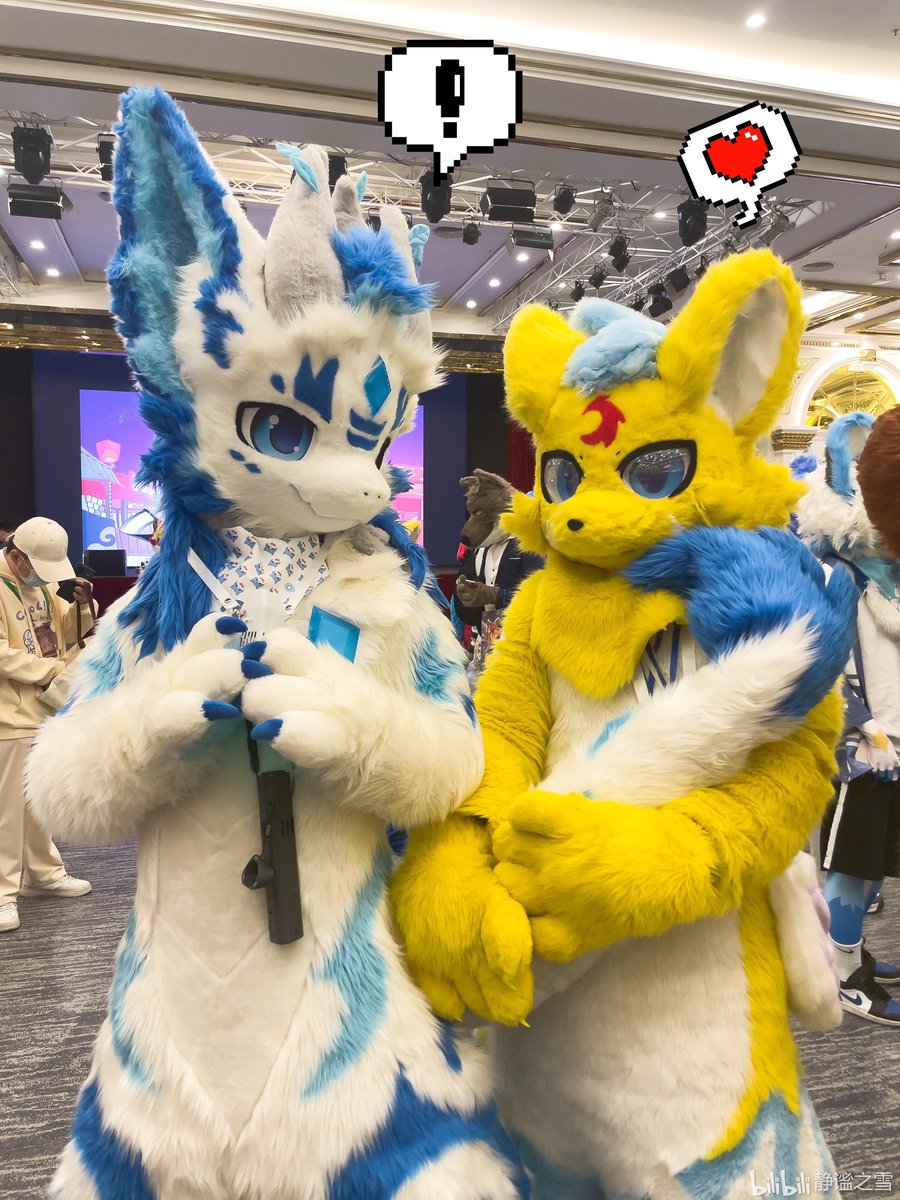#FursuitEveryday 啊，尾巴（开心）
左边：<a href="/ABDMOOOOCHEN/">墨辰</a>