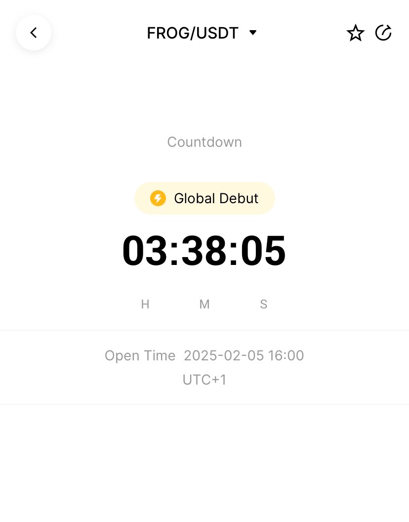 Khal_9ice's tweet photo. A check on #BingX shows $FROG on the their exchange on Solana network and a countdown timer for listing at 4pm
But where is our token? Another $MEMES? https://t.co/S7w5f6kEOK
