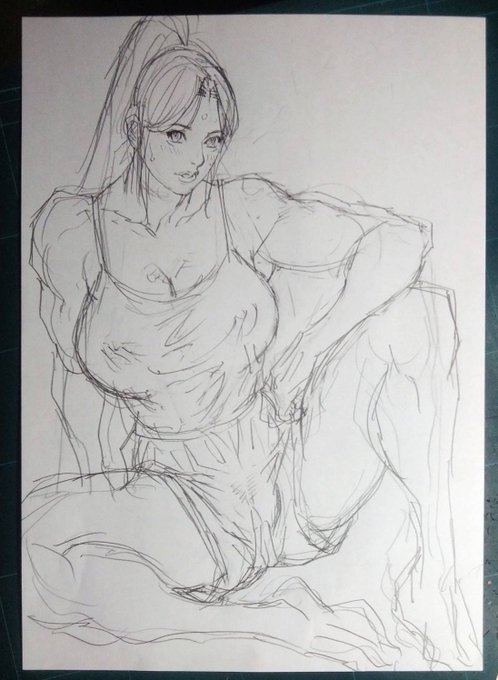 最近の相方の落書き(._.)φ#不知火舞#部屋着 