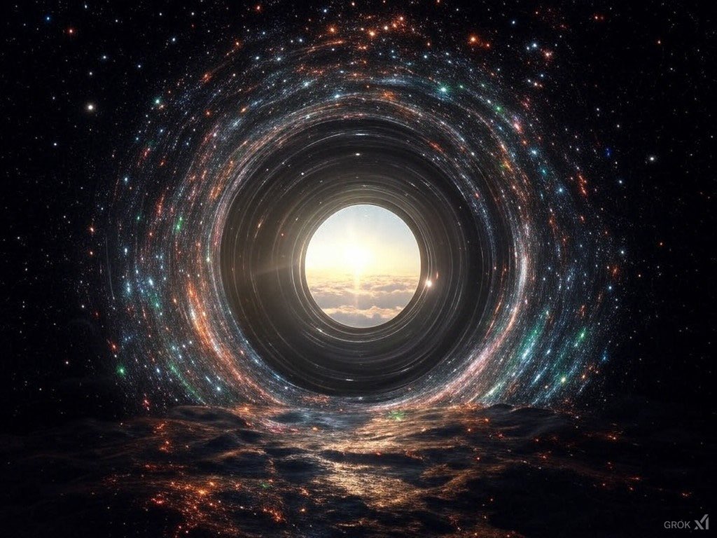 South side of the sky through a vortex black hole