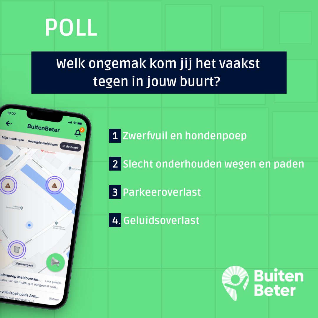 Iedereen wil een fijne, schone en veilige omgeving. Maar soms kom je dingen tegen in de openbare ruimte die gewoon niet kloppen. Wat is voor jou de grootste ergernis? 🤔 Laat het weten in de comments! Heb je zoiets in jouw buurt gespot? Meld het snel via de BuitenBeter app 💪