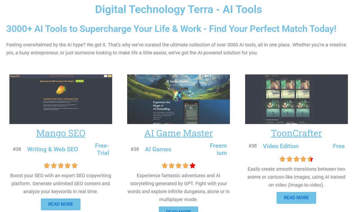 digitechterra's tweet photo. #Digital_Technology_Terra - #AI_Tools
3000+ AI Tools to Supercharge Your Life &amp; Work - Find Your Perfect Match Today!

https://t.co/JF20nbLmXV

#ai #artificalintelligence https://t.co/NCHW6txVV0