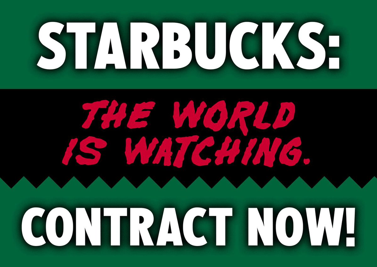 From the unionised baristas of Britain &amp; Ireland to the inspiring Starbucks workers of the US. 

We stand with you ✊🏼 

@sbworkersunited @unitehospitality @iufglobal #fastfoodglobal 

#nocontractnocoffee