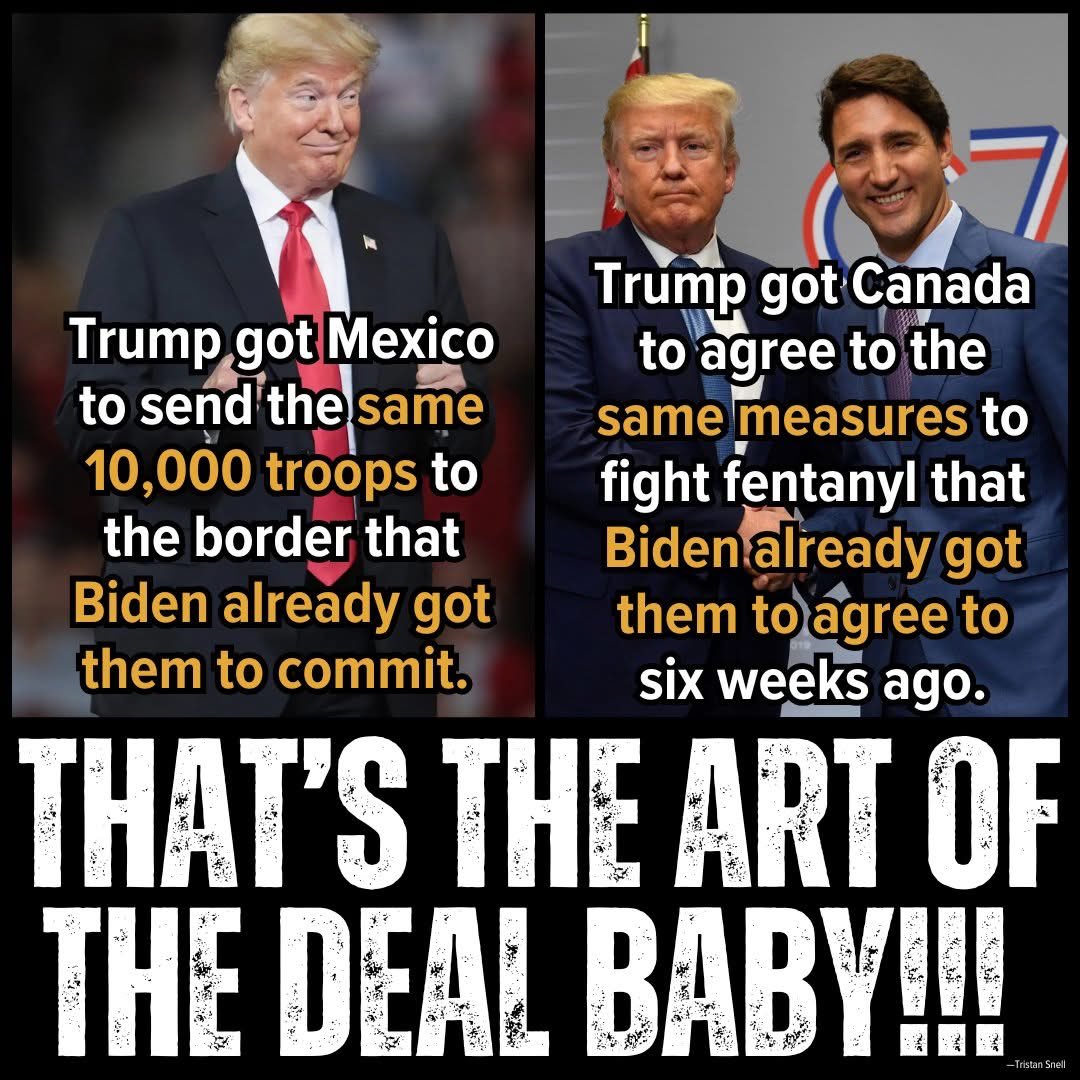 LaVerneWright13's tweet photo. Pres. Biden had already accomplished this. tRump has done nothing. He’s a joke. Mexico and Canada are laughing at him. https://t.co/tzoI3y6RER