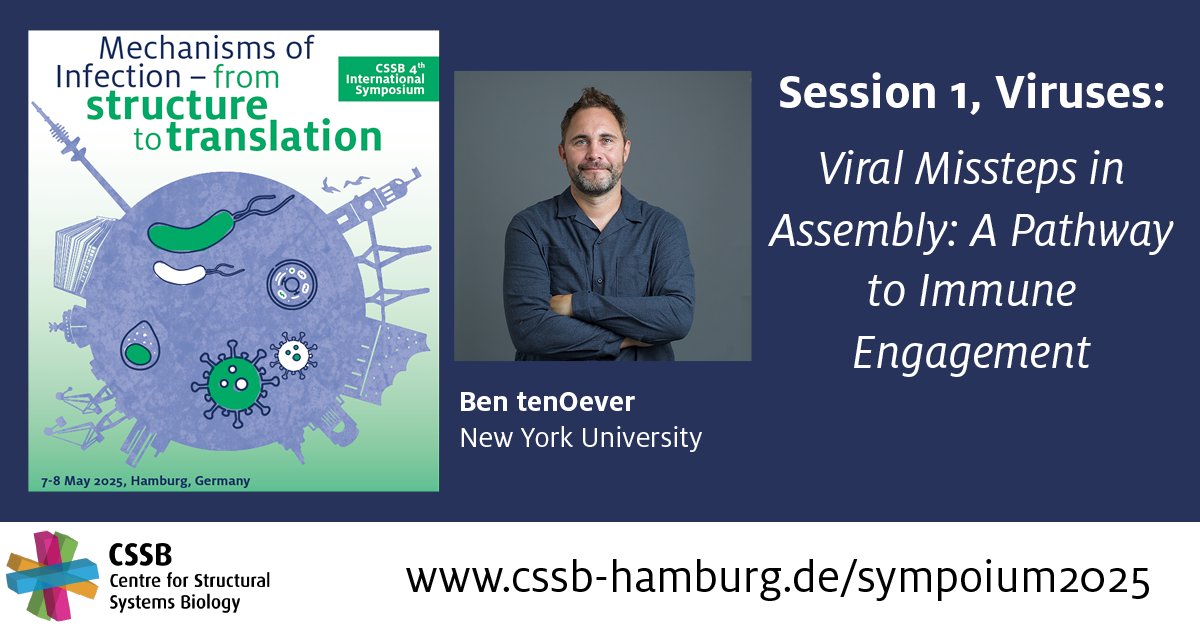 CSSB (@cssbhamburg) on Twitter photo The first session of our symposium "Mechanisms of Infection: from structure to translation" is Viruses.
Ben tenOever <a href="/virusninja/">Benjamin tenOever</a> from New York University will give the first talk in this session.
Register by April 8! t1p.de/xu79k The first session of our symposium "Mechanisms of Infection: from structure to translation" is Viruses.
Ben tenOever <a href="/virusninja/">Benjamin tenOever</a> from New York University will give the first talk in this session.
Register by April 8! t1p.de/xu79k