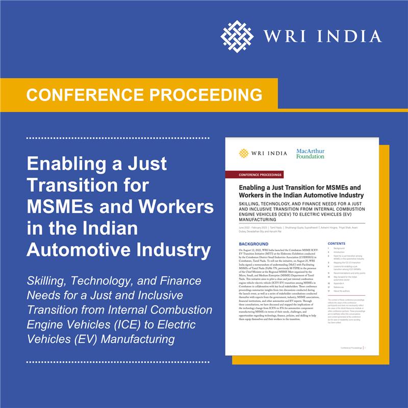 Citing <a href="/WRIIndia/">WRI India</a>'s Conference Proceeding (CP), this video by <a href="/the_hindu/">The Hindu</a>  highlights how Coimbatore's auto #MSMEs are working to harness opportunities and address challenges of the #EV transition.

📽 youtu.be/TexVHbmZUf4?si…

Read our CP here
👉wri-india.org/publication/en…