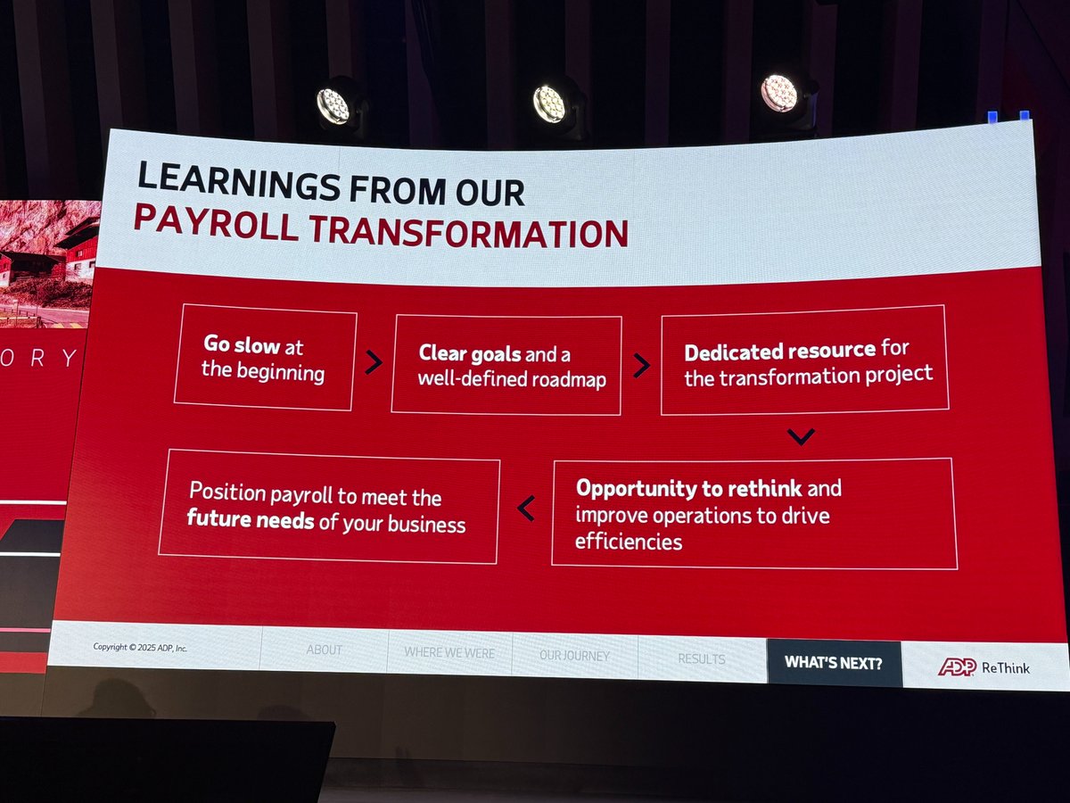 PeteTiliakos's tweet photo. Listening to @ADP customer global #payroll transformation story @WeatherfordCorp...down from 27 vendors to 5, and supporting 18k employees across 70 countries with #ADP + @WorkForceSW....& some key learnings along the way...#ADPRethink https://t.co/uc5Qa5ZGyx