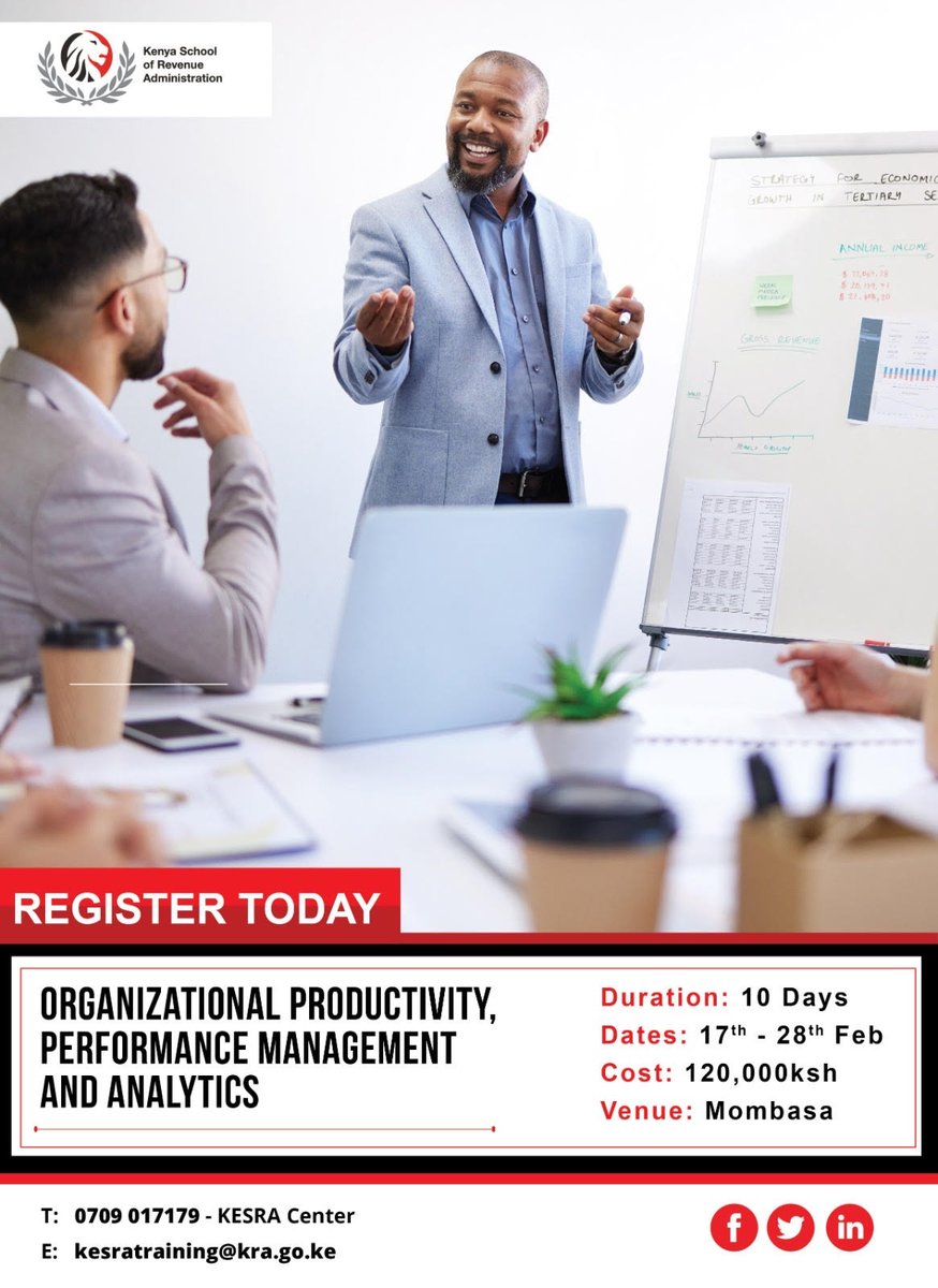 Enhance Your Organization’s Performance &amp; Productivity!

Join KESRA’s 10-day training on Organizational Productivity, Performance Management &amp; Analytics.

Gain insights on:
✅Business Process thinking &amp; analysis
✅Productivity &amp; Performance measurement tools and systems