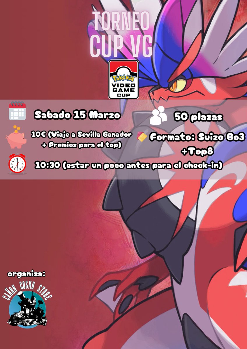 ¿Quieres ir al Special de Sevilla? ¡Te lo ponemos facil! 🚀

¡Participa en nuestro LEAGUE CUP de VG!
🗓️ Sabado 15 Marzo - 10:00h 
🎟️ 10€
💸 Premio: VIAJE A SEVILLA ✈️
👉 Inscripciones: forms.gle/JJDxBwZoniFX9w…

🔁 ¡RT y sigue a <a href="/PokemonCanarias/">PokemonCanarias</a> para optar a una entrada gratis!