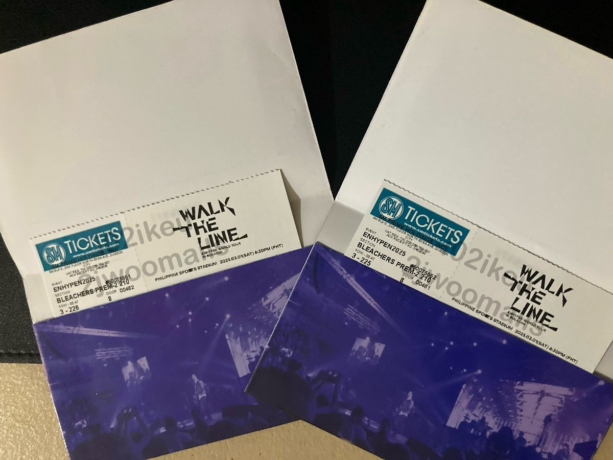 wts lfb enhypen wtl walk the line bulacan con tix ph

(1) bleachers premium 2 210 row 3
- ₱11,000 (installment: 2-3 gives)
- or ₱10,500 (payment upon meet up)

rfs: extra tix ! 

pls send a dm if inch, get niyo na pls ! 🙇🏻‍♀️🙏🏼