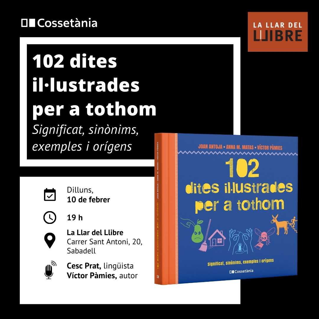 Sabadellencs (i altres vallesans dels rodals), no ho deixeu passar! Ves, que vinc! A la Llar del Llibre, amb les 102 dites il·lustrades per a tothom, dilluns que  ve a les 19.00 h. <a href="/Cossetania/">Cossetània Edicions</a> #refranys