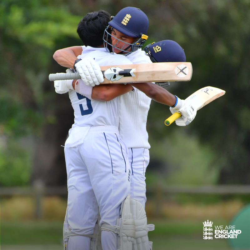 englandcricket's tweet photo. A superb 💯 by Aaryan Sawant helps our Young Lions to a 127-run lead over South Africa U19s in the 2nd Youth Test 🦁

Scorecard ⬇️