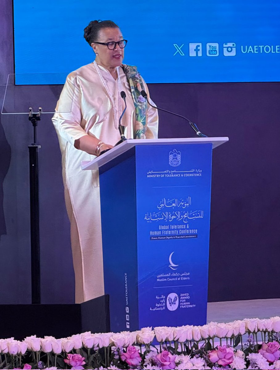 DominicaEmbass1's tweet photo. It was a pleasure listening to the inspiring speech of The Right Hon.��Patricia Scotland KC, Commonwealth Secretary-General, at the Global Conference on Tolerance and Human Fraternity.

She reiterated that the Commonwealth remains committed to the greatest cause of all: peace. https://t.co/Soc2eZZp8V