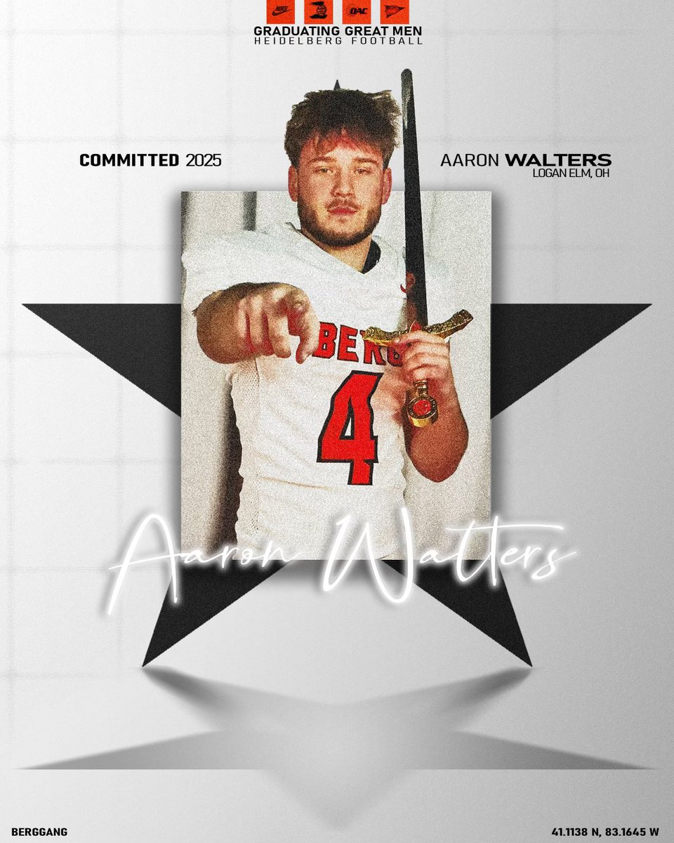 Honored to announce my commitment <a href="/BergFootball/">Heidelberg Football</a> to continue my athletic and academic career. Thank you <a href="/LEBravesFB/">Logan Elm Football</a> for all the memories and experiences! <a href="/CoachHughes22/">Colin Hughes</a> <a href="/Coach_Donaldson/">Scott Donaldson</a> <a href="/CoachTateSchorr/">Coach Schorr</a> <a href="/HolbertTerry/">Terry Holbert</a>
