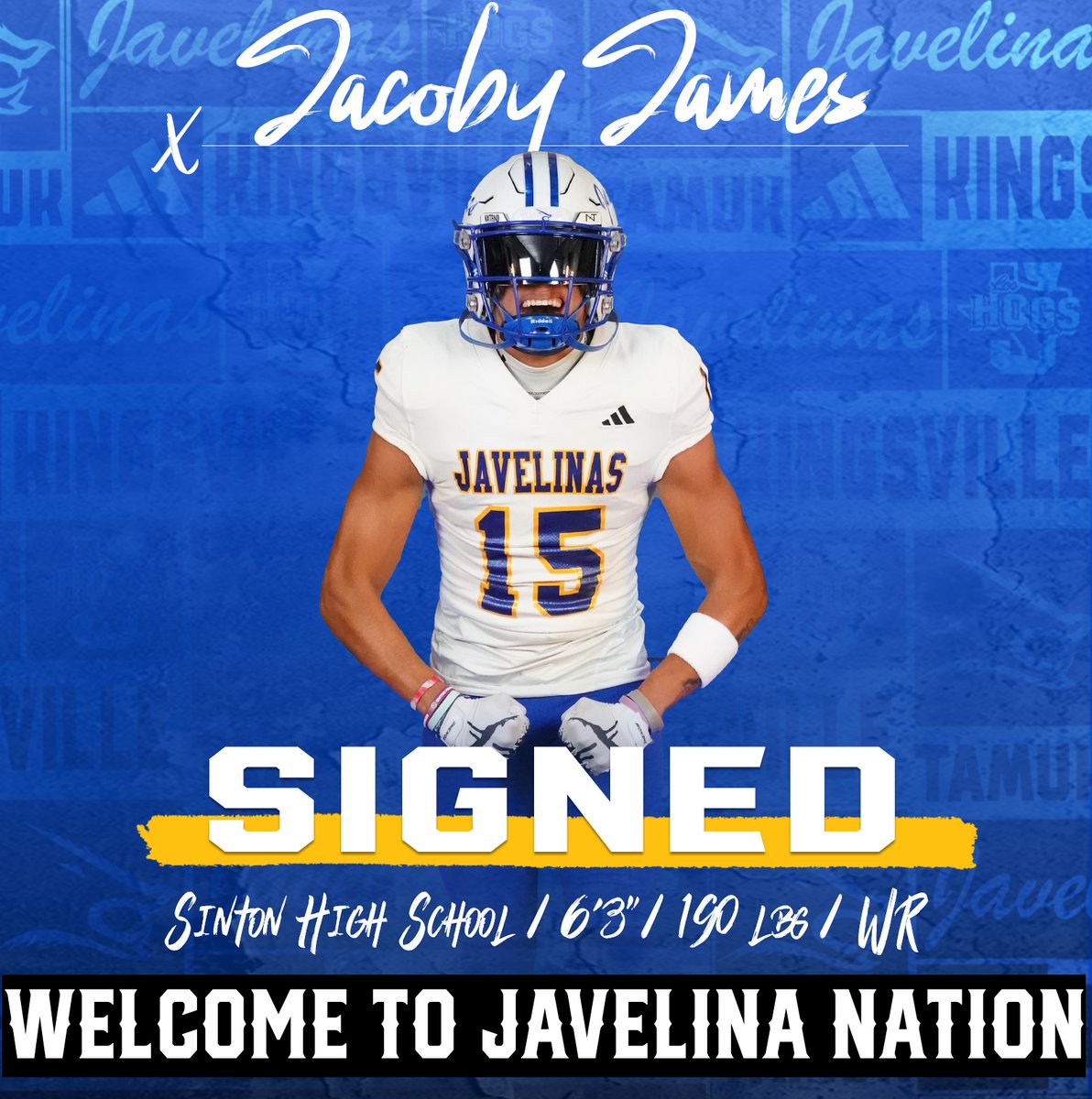 TAMUK Javelina Football (@javelinafb) on Twitter photo An all-state player on offense AND defense 🤩
Welcome to Javelina Nation, <a href="/_jaacoby_/">Jacoby James</a>
#GoJavelinas #NSD2025 An all-state player on offense AND defense 🤩
Welcome to Javelina Nation, <a href="/_jaacoby_/">Jacoby James</a>
#GoJavelinas #NSD2025