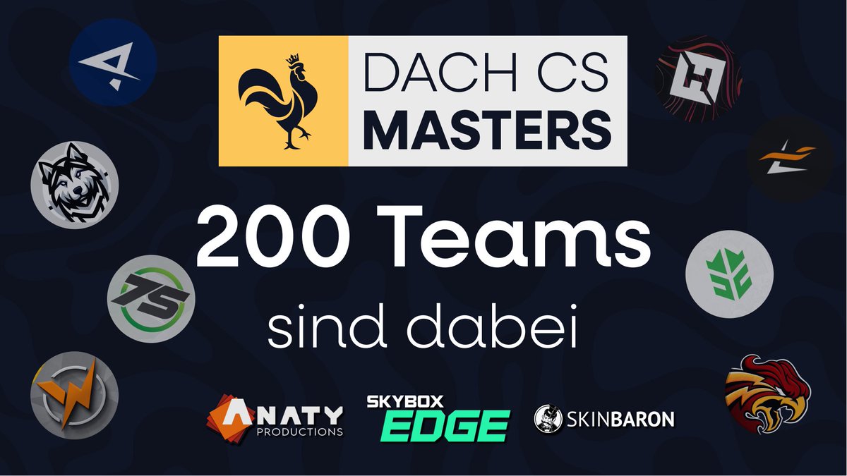 Über 200 Teams haben sich bereits für die dritte Saison der DACH CS Masters angemeldet! 🥳🙌

Ihr seid noch nicht dabei? Kein Problem! 😎
Bis zum 26.02 habt ihr noch Zeit euch anzumelden! ⏳

#DACHCSMasters🐔