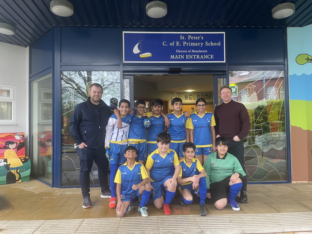 St Peter's first football match in their new kits. A huge thank you to Complexa HPE for sponsoring our kits! <a href="/StPetersAshton/">St Peter’s CE Ashton</a>