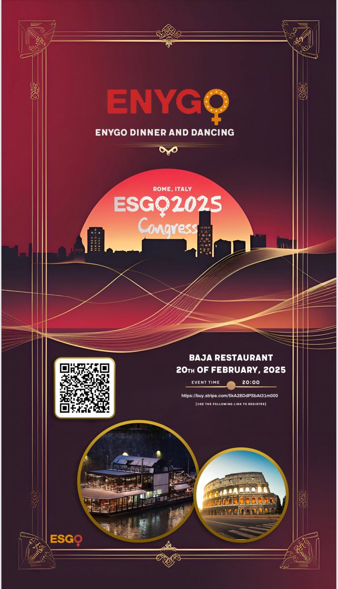 Nicolò Bizzarri (@nicolobizzarri) on Twitter photo Looking forward to our networking event on first day of <a href="/ESGO_society/">ESGO</a> Congress in Rome 20th Feb 8pm (dinner and dancing)! If you do not have any plan for that night, register and join us!
<a href="/ENYGO_official/">European Network of Young Gynae Oncologists</a> <a href="/drkahramanoglu/">Prof. Dr. İlker Kahramanoğlu</a> <a href="/annafagottimd/">Anna Fagotti</a> <a href="/IJGCfellows/">IJGC Fellows</a> <a href="/pedroramirezMD/">Pedro T Ramirez</a> <a href="/Moe_ByrneMD/">Moe Byrne MD MSCR</a> Looking forward to our networking event on first day of <a href="/ESGO_society/">ESGO</a> Congress in Rome 20th Feb 8pm (dinner and dancing)! If you do not have any plan for that night, register and join us!
<a href="/ENYGO_official/">European Network of Young Gynae Oncologists</a> <a href="/drkahramanoglu/">Prof. Dr. İlker Kahramanoğlu</a> <a href="/annafagottimd/">Anna Fagotti</a> <a href="/IJGCfellows/">IJGC Fellows</a> <a href="/pedroramirezMD/">Pedro T Ramirez</a> <a href="/Moe_ByrneMD/">Moe Byrne MD MSCR</a>